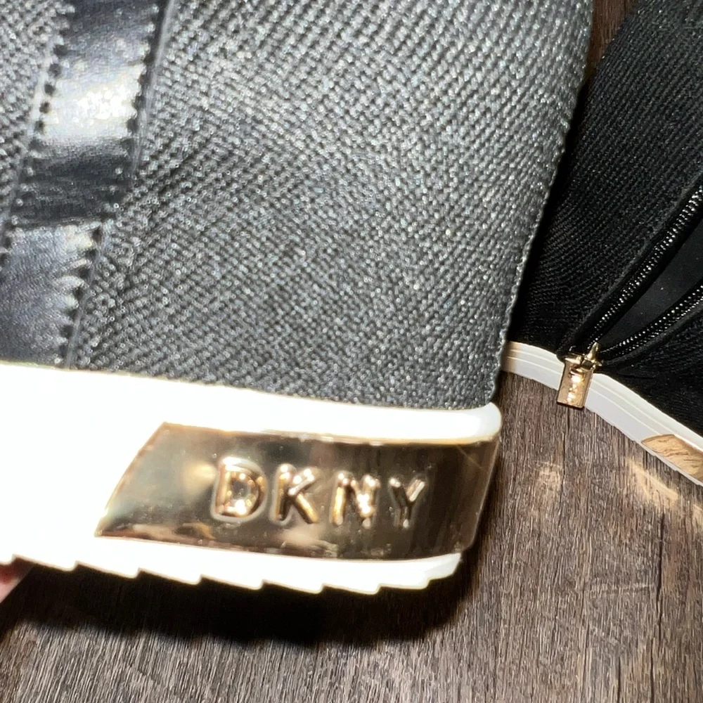 DKNY Black CALI Wedge Sneakers - New - Picture 4 of 9